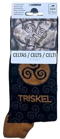 Chaussettes Triskel Celtiques, Mi-mollet, Coton Mélangé, Motifs Traditionnels, Unisexe