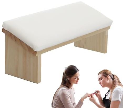 Soporte para manicura, soporte técnico para uñas de madera, cómodo diseño de canapé, con superficie de poliuretano para esmalte de gel, acrílico y arte de uñas, accesorio de salón de alta