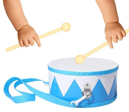 Tambor para Niños - Instrumento Educativo de Madera | Tambor De Madera De 15 Cm con Correa Ajustable,para Niños y Niñas de 2 a 5 Años Cumpleaños Jardín de Infancia