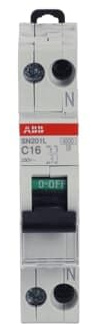 ABB Interruptor automático magnetotérmico 1P+N 4,5 Ka Curva C 1 módulo DIN SN201LC16 (16 amperios)