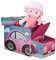 Relaxdays Sitzbox Kinder, Staubox mit Deckel, Spielzeug, faltbar, Motiv Auto, Stauraum, Jungen & Mädchen, 50 Liter, pink, H x B x T: ca. 33 x 27 x 56 cm