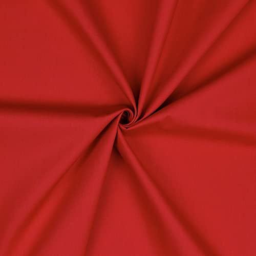 VmG-Store Baumwollstoff Uni 100% Baumwolle Oeko-Tex Meterware ab 50cm über 70 Farben zur Auswahl (18 Rot, 100 x 148cm)
