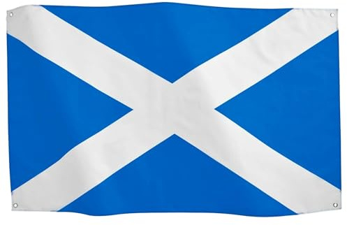 Runesol Drapeau National d'Écosse 3x5, 91x152cm, Bannière En Forme De Croix De Saint-André, 4 Œillets, Œillet En Laiton Dans Chaque Coin, Rugby Écossaises, Drapeaux De Qualité Supérieure, Six Nations