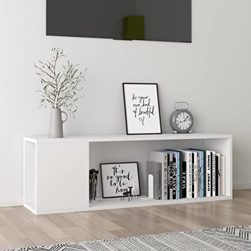 LAPOOH TV-Schrank, Fernsehschrank, Tv-möbel & Phonomöbel, Fernsehtisch, Tv Board, Fernsehkommode, Schrank Schlafzimmer, Weiß 100x24x32 cm Spanplatte