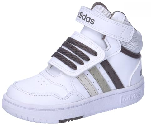 adidas Unisex Kinder Hoops Mid Shoes Schuhe, Cloud White/Orbit Grey/Putty Grey