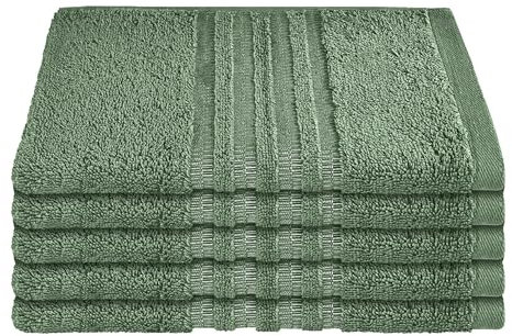 Schiesser Gästetuchset Milano - 5-teilig - 30 x 50 cm - Dunkelgrün