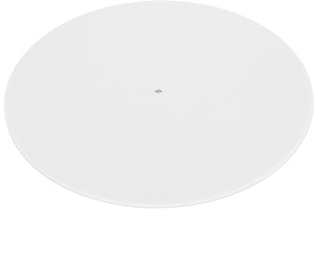 Tapis de Platine Vinyle en Acrylique de 12 Pouces pour Une qualité Sonore Améliorée, Une Résonance Amortie, Un Effet Brillant Illumine Votre Espace D'écoute, Convient aux (White)