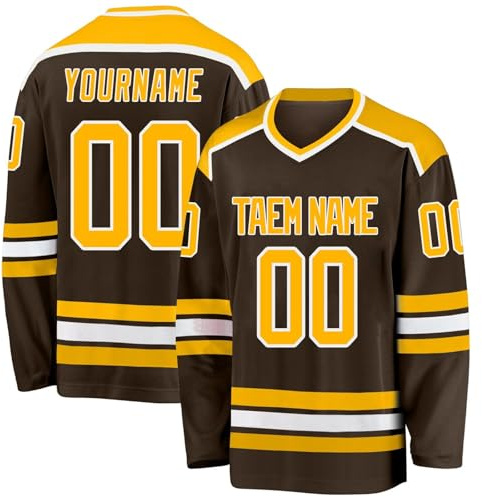 Maillot de Hockey personnalisé,Concevez Votre Maillot de Hockey personnalisé avec Votre nom/équipe/numéro, Maillot de Hockey avec nom adapté aux Cadeaux pour Enfants et Adultes Style 1 KAN0827A