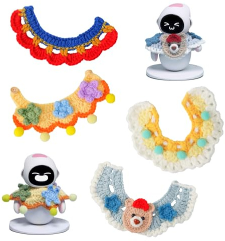 Lot de 4 colliers au crochet pour Eilik – 4 styles uniques de colliers, enveloppez Eilik de chaleur et de confort contre le froid, matériau en polyester tricoté à la main, certainement le plus pour