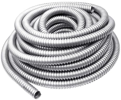 NIDAYE 50 ft 1/2 Inch Reduced Wall Flexible Metal Conduit,Low Voltage, Galvanized Steel Outdoor Electrical Conduit for Greenfield Wiring, Cable Management