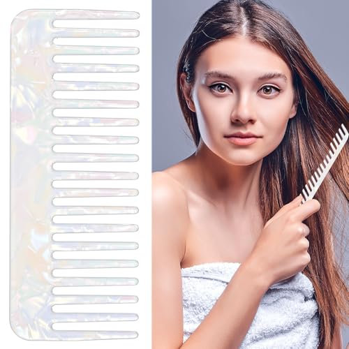 Breiter Zahnkamm, Lockenkamm Naturlocken Breiter Kamm Antistatischer Stylingkamm Grobzinkig Haarkamm Breitzahniger Locken Kamm für Männer und Frauen Styling Design lockiges Haar langes Haar