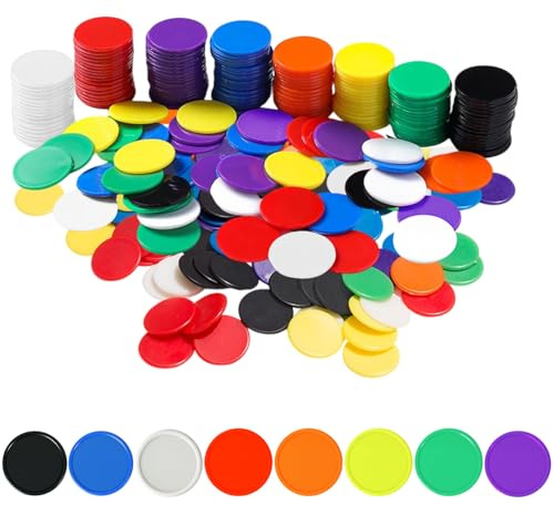 NEKAPLO 200Pcs Colorful Counters – Plastic Math Tokens in 8 Colors for Counting, Sorting, Number Games, Educational Activities, Math Manipulatives for Classroom.