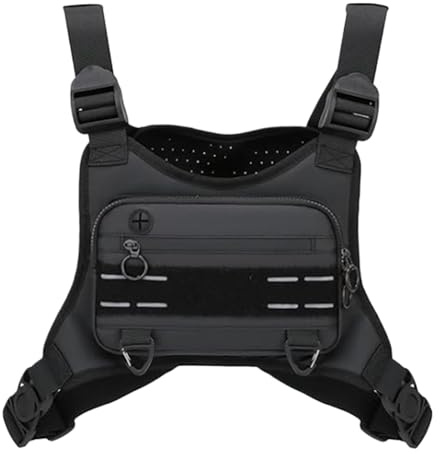 Pecho - Chaleco de Carreras | de Pecho para Hombres | Púrpura Bolsos Bolsillo Chaleco Impermeable del teléfono, Negro, Consulte la descripción, Consulte la descripción