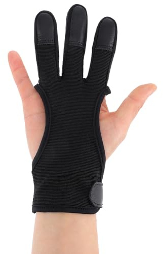 Elegaperma Guanti da tiro con l'arco Archery Glove, guanto da tiro con l'arco a 3 dita, guanto da tiro con l'arco regolabile per adolescenti, adulti e principianti