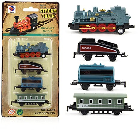 Mini Juego de Tren de Vapor, Juguetes de Modelo Retro extraíbles, Kit de Juguete de simulación de Tren de Vapor Retro, Juguetes de Modelo de Tren de Vapor extraíbles para Regalo de niños y niñas
