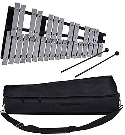 DEVNWIGMO Glockenspiel Pliable à 32 Notes avec Sac de Transport - Instrument de Percussion