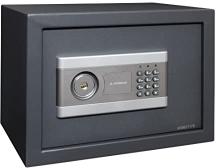 ARREGUI Stylo 19010-S2 Caja Fuerte de Acero Con Apertura de Doble Seguridad, Cerradura Electrónica más Llave, con Códigos Programables, Caja de Seguridad para Hogar y Negocios, 25 x 35 x 25 cm, 15 L