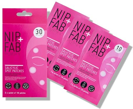 Nip + Fab Salicylic Acid Fix Spot Patches for Face with Tea Tree Blemishes Dark Spots Patch, 30 Count