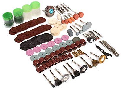 ANCLLO für Multifunktionswerkzeug Mehrzweck Universal Multitool zum DIY Schneiden, Schleifwerkzeug, Zubehör-Set, Scheibe, Radspitze, Bohrscheibe zum Schleifen, Schleifen, Polieren, 161 Stück