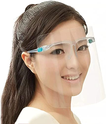 sb components Full Face Protective Shield Visor, Face Shield with Glasses Transparent Face Visor Resistant to Prevent Saliva, Oil Fume, Spitting Anti-Fog Lens for Daily activities and Working (100)