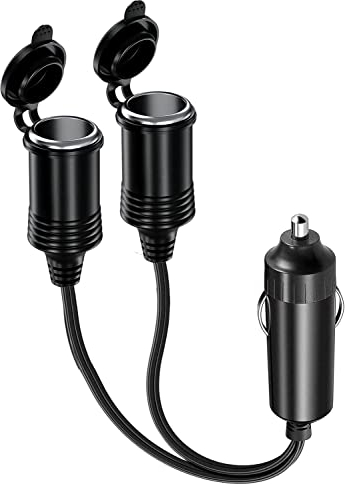 RUNCCI-YUN 12-24V Double Allume Cigare,1 à 2 Voiture Allume Cigare Socket,DC 12V Voiture Allume Cigare Splitter,Allume Cigare Câble D'extension Mâle vers Femelle pour Moto & Bateau
