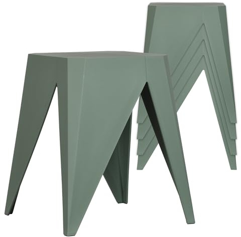 ISL Furnishings InterSpaceLiving Zuho Multi-Use Stool (4, Smoke Green)
