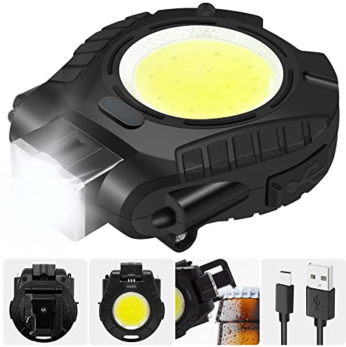 Mini lampe de poche LED - Porte-clés - Avec 5 modes - 1000 lumens - Avec tournevis - Décapsuleur - Pour l'extérieur, le camping, la randonnée