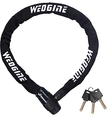 Bike Chain Lock, Heavy Duty Anti-Theft Bicycle Chain Lock, 2.72 Ft Security Bike Locks with 3 Keys, Waterproof Lock Chain for Bike, Bicycle, Scooter, Motorcycle, Door, Gate, Fence