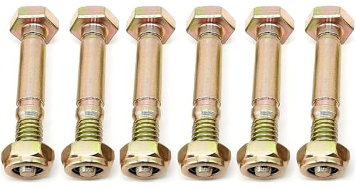 TGBoBiFiveY 53200500 1/4 tum skjuvbult och mutter 6-pack kompatibel med Ariens ST520 ST524 ST624 ST724 532005 05907100 AM123342 tvåstegs snöslunga & More (1/10. 2 x 1 -9/16 tum)