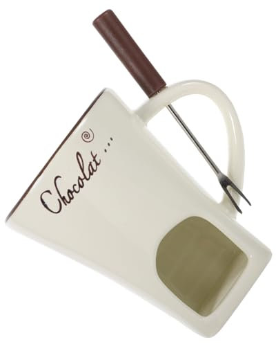 Keramischer Schokoladenfondue Topf Set Für Käse Schokolade Und Butter Perfekt Für Partys Picknicks Und Familienfeiern Inklusive Fonduegabel Und Teelicht Weiß