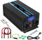 JIGUUN 1500W Wechselrichter Reiner Sinus Spannungswandler 12v 230v Mit 30A-Ladegerät und Netzvorrangschaltung und USV, 2 EU Steckdosen，Kabellose Fernbedienung und LCD-Anzeige