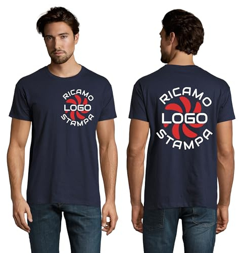 Ristohouse T-Shirt Personalizzata 100% Cotone – Maglietta con Stampa e Ricamo Logo Aziendale o Idea Regalo – Unisex, 150 g/m², Disponibile in Vari Colori