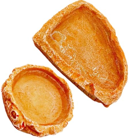 HunicandIU Ciotola per acqua di granchio eremita, ciotola per il mangime per rettili, 2 ciotole per mangimi e acqua, per rettili, per lumaca, barba, rana, granchio eremita,