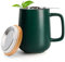 Happy Lemuro Teetasse mit Deckel und Sieb - 500 ml - Tasse mit Deckel - Große Teetasse mit Sieb - Tea Cup - Teetasse Groß - Tee Zubehör - Tea Mug - Tasse mit Sieb