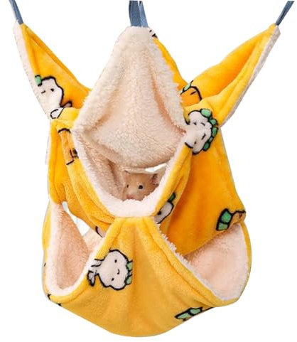 Vikrami lighting Small Three-Layer Pet Cage Hammock, Small Animal Hammock, Suspended Pet Cage, Soft Coral Wool Pet Hammock, Hamster Hammock For Guinea Pig, Ferret, Squirrel, Hamster Play(Orange)