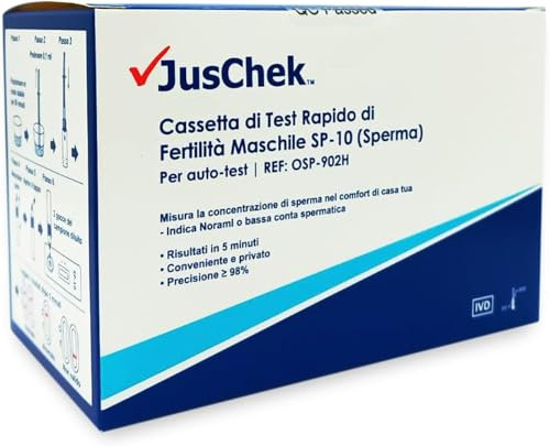 Test Rapido di Fertilità Maschile SP-10 (Sperma) || Misurazione della Concentrazione di Sperma || Risultati in 5 Minuti, || Conveniente e Privato || Precisione ≥ 98%
