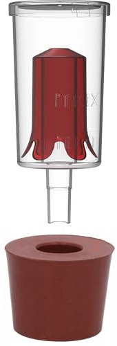 Gärspund +Stopfen Gärverschluss Gummistopfen Stopfen Konisch Stecker Stöpsel Korken Gummistopper für Gärballon Steckdichtstopfen Gäraufsatz Gärröhrchen für Weinballon (32/25mm Stopfen + Gärrohr)