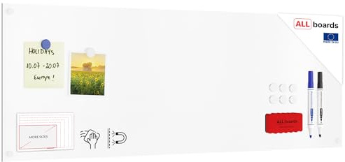 ALLboards Lavagna magnetica cancellabile SLIMboard senza cornice 90x30 cm + GRATIS