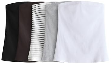 THE SET Femme Haut Bandeau côtelé Pastel, Lot de 5 | Coupe standard