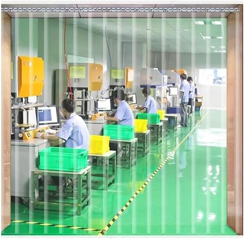 HynJGih Cortina de Puerta Cortina de Tiras de PVC Excelente Aislamiento acústico Control Efectivo de Temperatura Barrera contra la contaminación del Aire(1.8x2.4m)