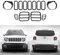 13PCS Angry Bird Headlight Covers & Grille & Tail light Trim Cover Bezel for Renegade 2015 2016 2017 2018 (Black) (Style A)