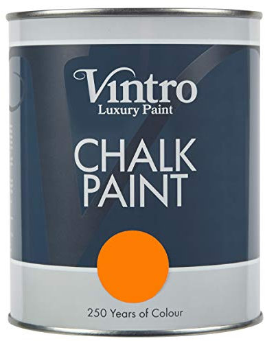 Vintro | Chalk Paint | Furniture Paint | Shabby Chic | Upcycle | Decorate | Ultra Matt Finish | 1 Litre (Pumpkin)
