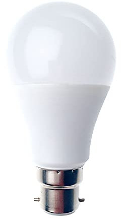 Velamp lampadina LED forma a goccia (A60) - Copertura opale - Attacco a baionetta (B22) Francia - Potenza 12W Equivalenti 75W - Luminosità 1055ln - Temperatura colore 4000K (luce naturale)