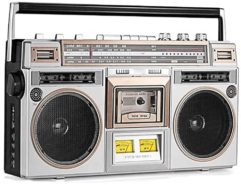 Retro boombox CD-bandspelare, klassisk 80-talsstil, retro Bluetooth-kassettspelare med FM- och Dab+-radio, USB-inspelning, kassettbandspelare, kassettbandspelare for familjeresor