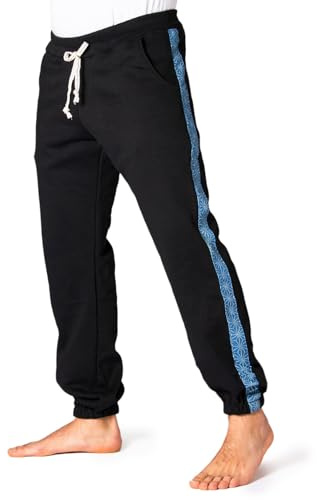 PANASIAM Unisex Joggerbyxor - Bomulls Sweatpants med Rand Längs Sidan | Stilrena fritidsbyxor med färgad sidoremsa, Asanoah design, avslappnade byxor för vardag, resa & sport