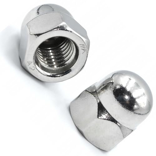 Acorn Nuts Dome Stainless Steel Hex Cap Domed Nuts Rust Resistant Hexagon Nut Caps DIN 1587 A2 Pack of: 2 Size: M8