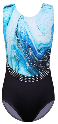 ZNYUNE Body da ginnastica classico senza maniche con paillettes B322 AgataNero 10A