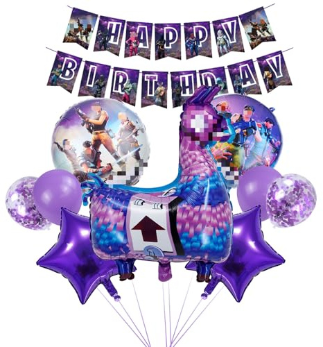 10PCS Video Game Foil Balloons, Gaming Birthday Decorations, Balloons Happy Birthday Banner Party Supplies for Kids