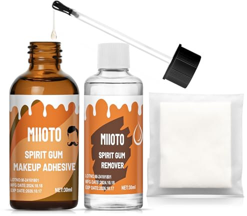 Colle Maquillage Visage with Dissolvant, Latex Liquide Collodion, Durable Colle Visage, Liquide de Cicatrice de Maquillage, Colle Visage Maquillage Halloween, Fêtes, Noël(30ml*2)