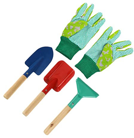 Vaguelly Set da Giardinaggio per Bambini 4 e Leggeri Utensili da Giardino Compatti per Giocattoli